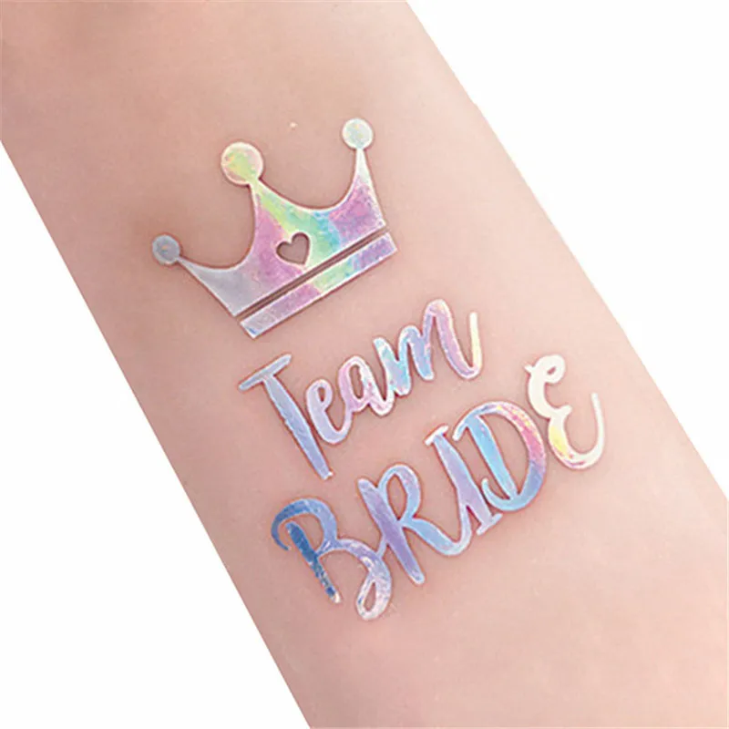 T12 silver sticker Девичья лента для вечеринки, атласная Команда Невесты, воздушные шары для девичника, девичник, лента для вечеринки, баннер, свадебные украшения, принадлежности - Цвет: T12 silver sticker