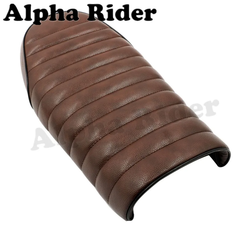 Плоский коричневый сиденье Кафе Racer винтажное седло для Suzuki GN125 GN250 GN400 GR650 GS250 GT250