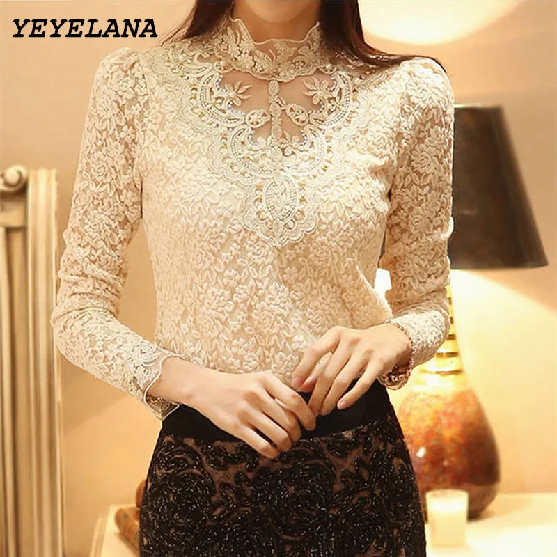 YEYELA женские блузки рубашки новинка 2019 Весенняя кружевная шифоновая блуза