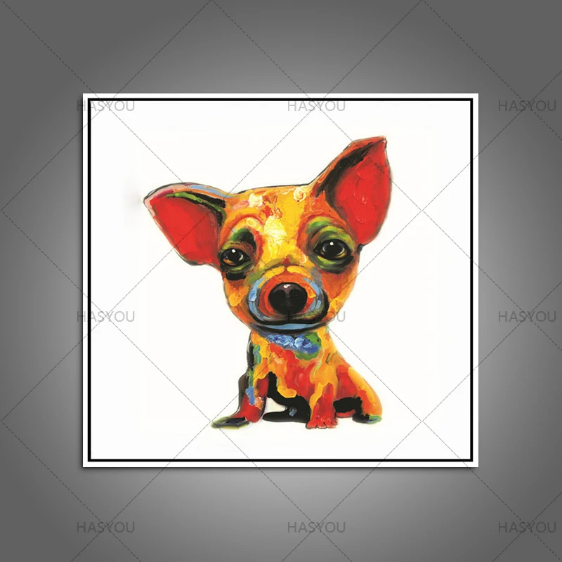 100% ручная роспись маслом собаки на холсте настенное искусство домашний декор для