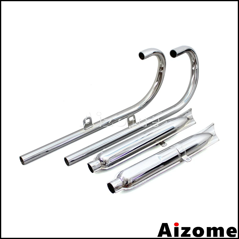 1 Set 24HP Motorcycle Exhaust Muffler 750cc Chrome Retro Fish Tail Pipes For BMW K750 M1 M72 R71 R12 Dnepr MT12 Side Car | Автомобили и