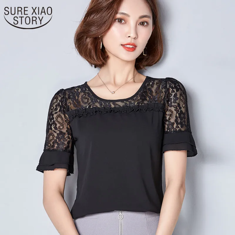 2017 модная весенняя новая шифоновая рубашка размера Плюс одноцветная с коротким