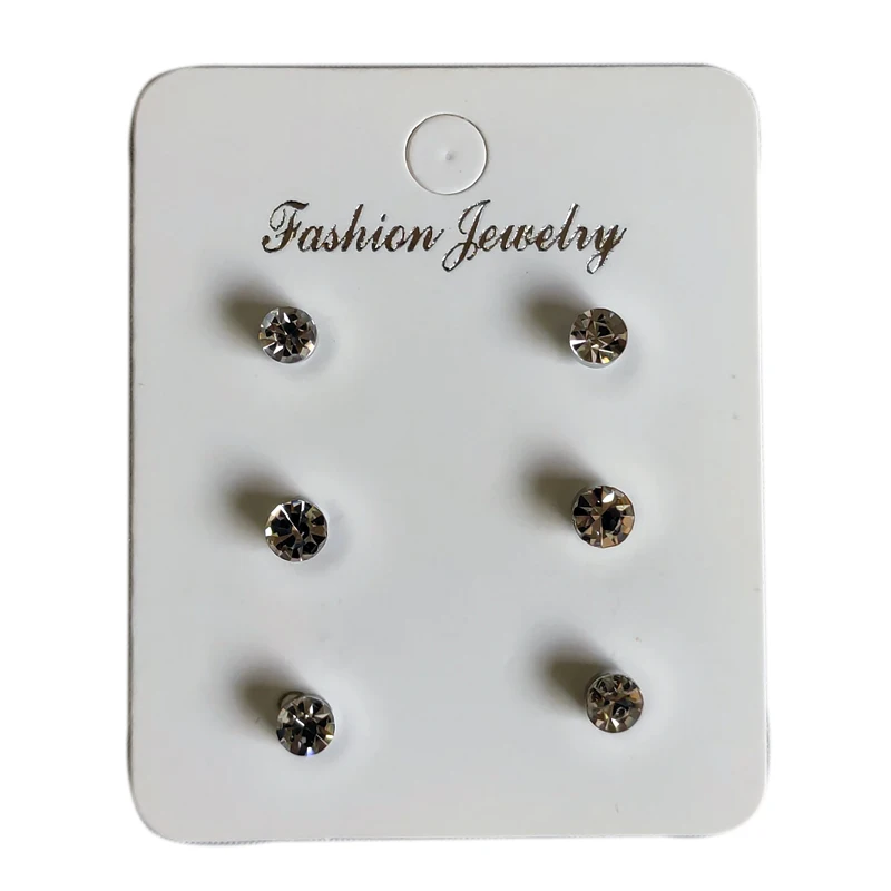 4mm white 3pairs 3 пары поддельных носа шпильки не пирсинг уха трагус спираль серьги кристалл магнит нос кольцо - Окраска металла: 4mm white 3pairs