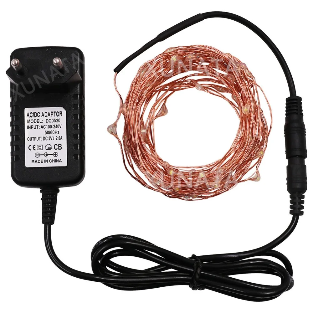 10 м 100 светодиодов медная проволока светодиодная гирлянда Рождественские