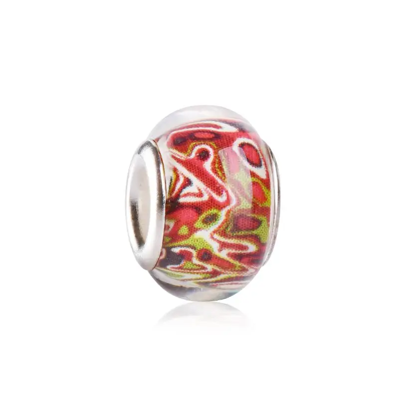 50 шт. 14*8 мм посеребренные сердечники DIY Murano Бусины из акриловой смолы подвески для