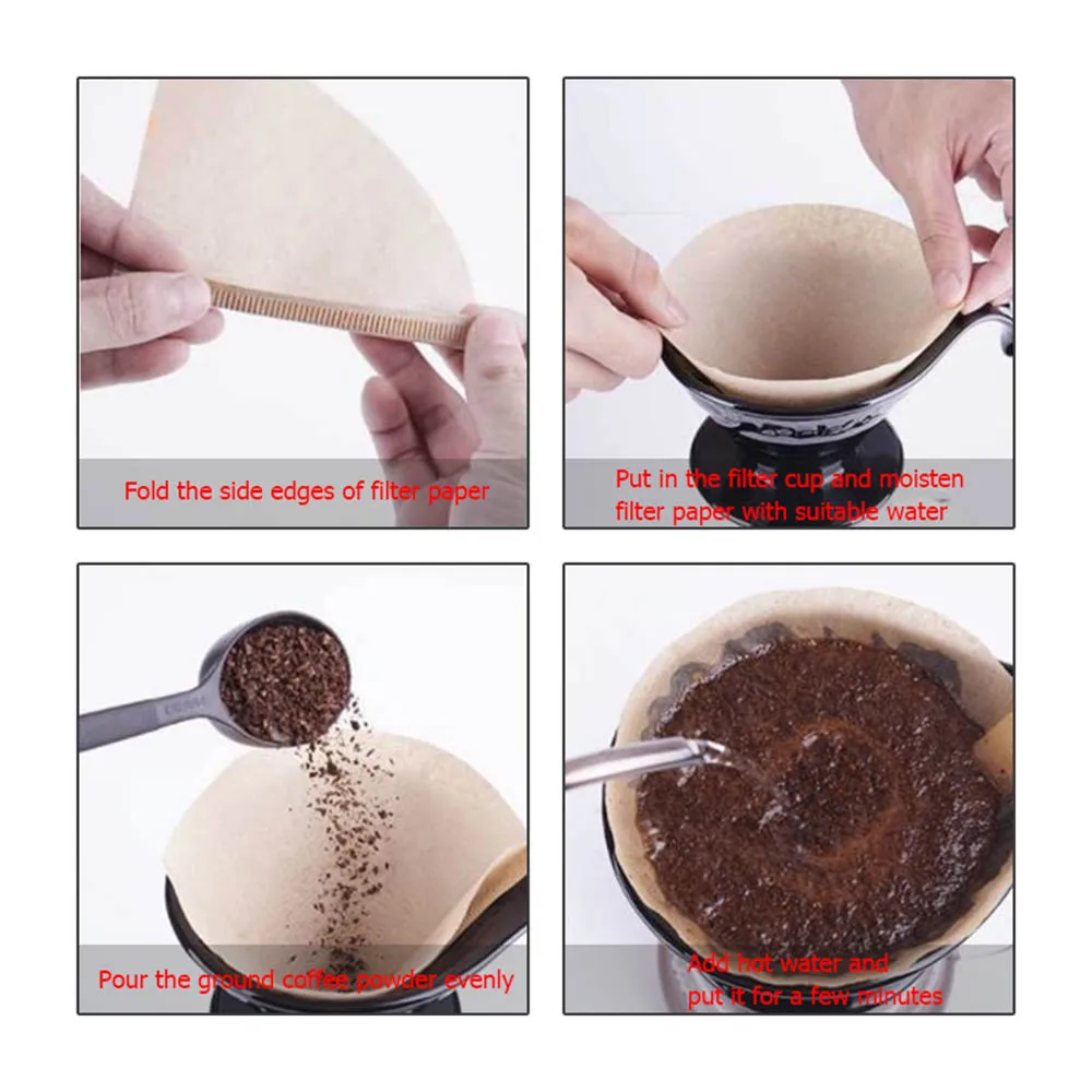 40 штук пакет конусной формы кофе фильтровальные бумаги деревянный оригинальный