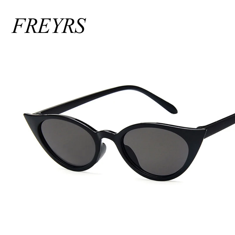 Женские солнцезащитные очки кошачий глаз freyers маленькие черные белые Ретро стиль