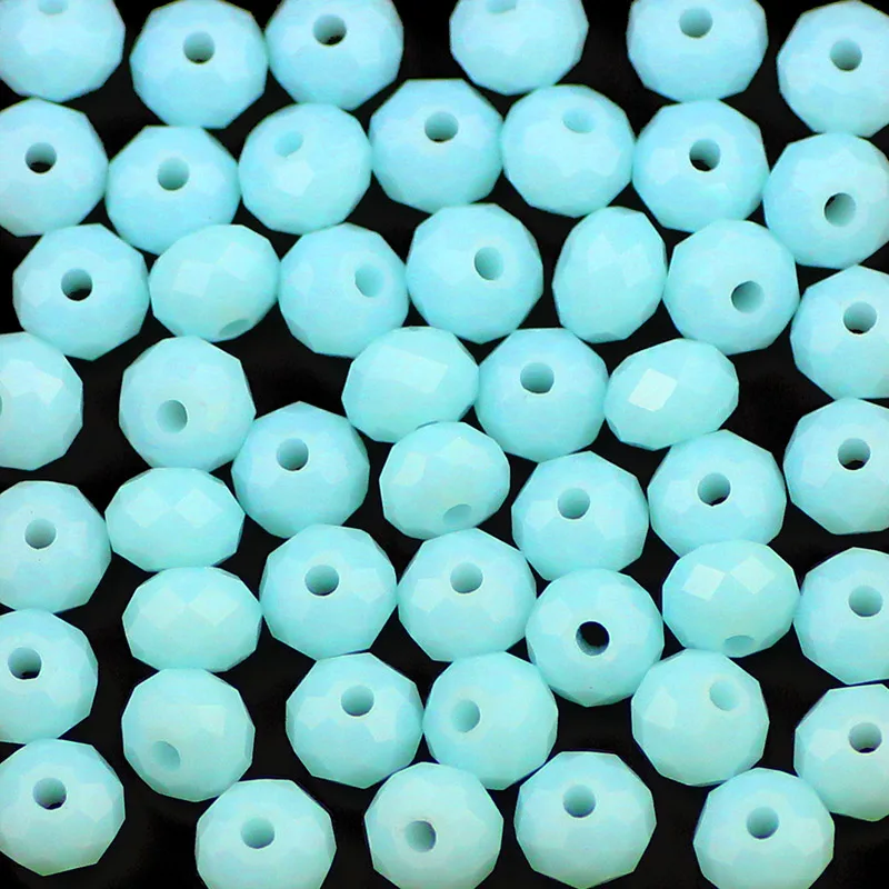 Sky Blue WLYeeS метализированный цвет 6 мм бусины Австрийские хрустальные бусины, 50 шт в наборе, плоские круглые стеклянные бусины с большим отверстием для собственноручного Для женщин изготовление браслета ожерелья - Цвет: Sky Blue