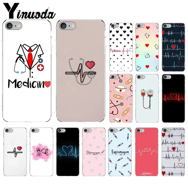 Yinuoda медсестры &quotмедицина&quot Сердце чехол для сотового телефона Apple iPhone 8 7 6 6S Plus X