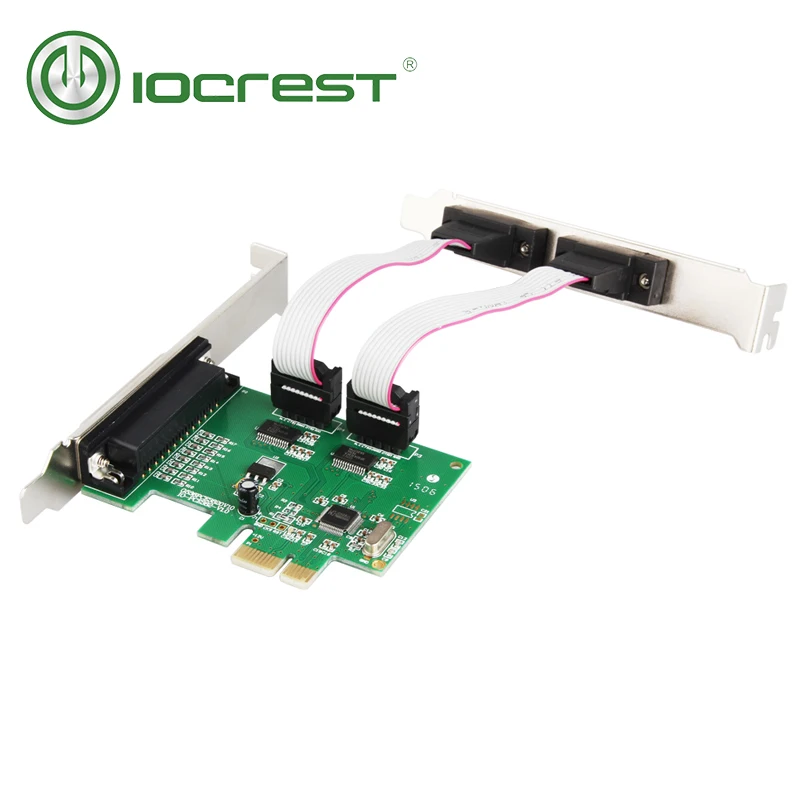 IOCREST WCH382 Pcie 2s1p Combo 2 порта s DB 9 Последовательный RS232 и 1 порт 25 параллельный принтер