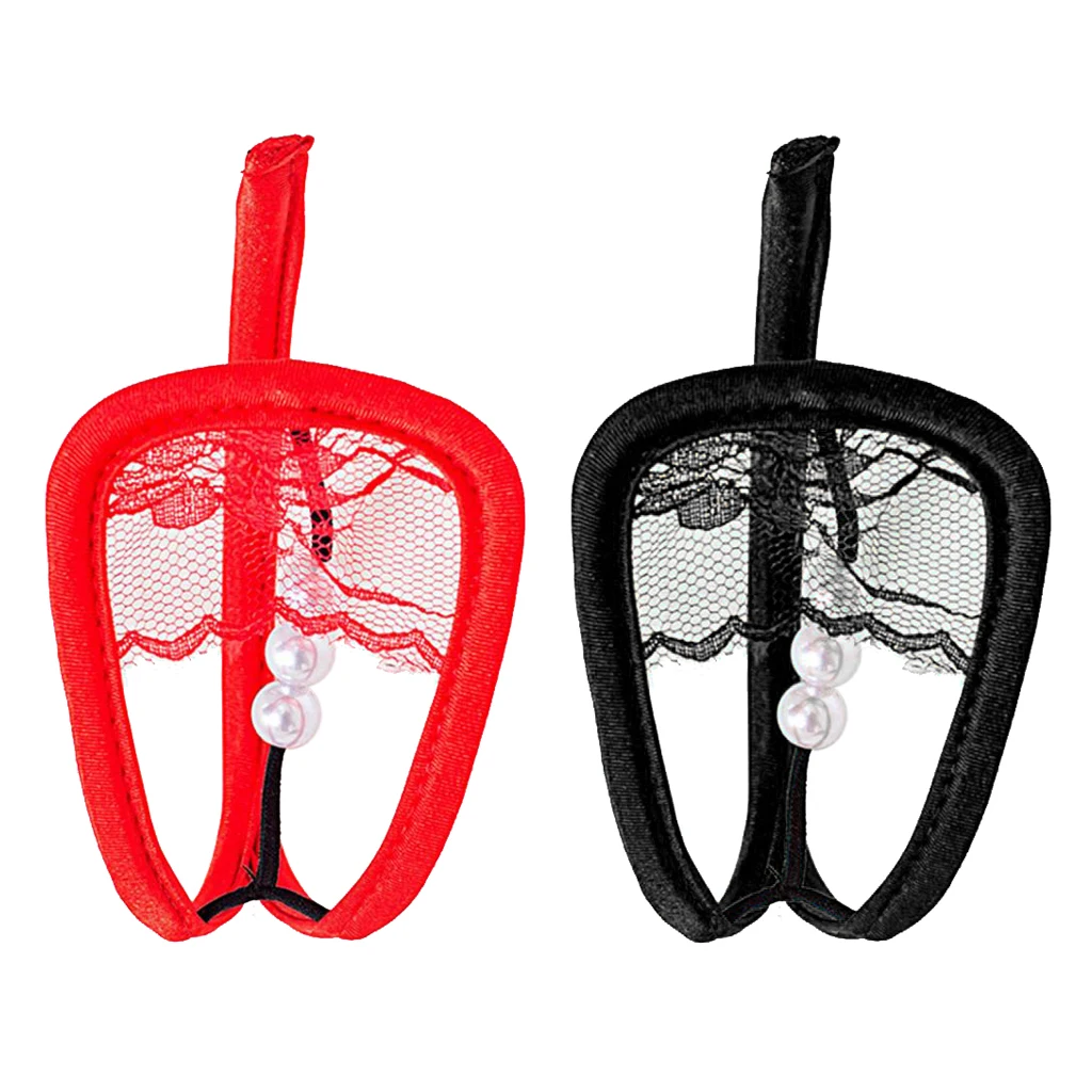 Женские сексуальные кружевные стринги с жемчугом невидимое нижнее белье