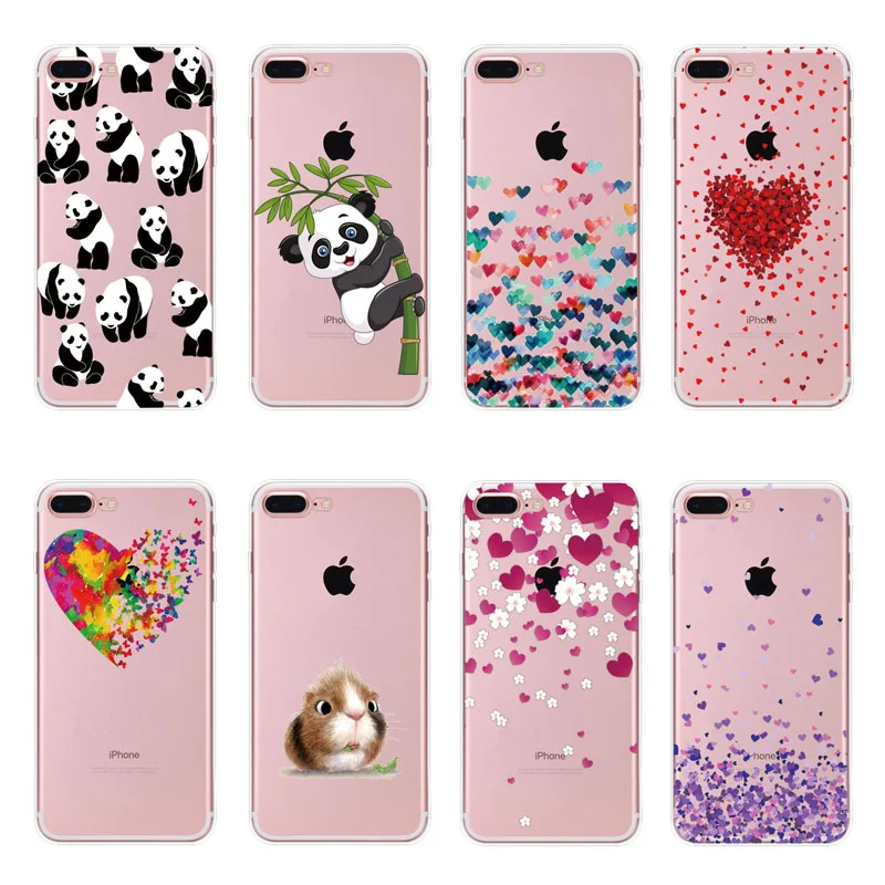 Для iPhone 6 7 Чехол Милый Панда хомяк животные чехол для iphone 6S 5 5S SE силиконовая