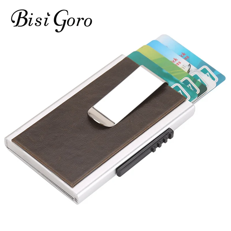 Новая коробка для кредитных карт из алюминиевого сплава анти-кража анти-щетка
