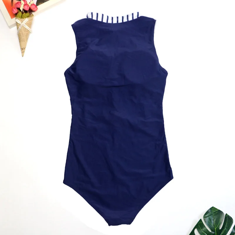 2018 Новый белого и синего цвета в полоску Купальники для малышек Одна деталь