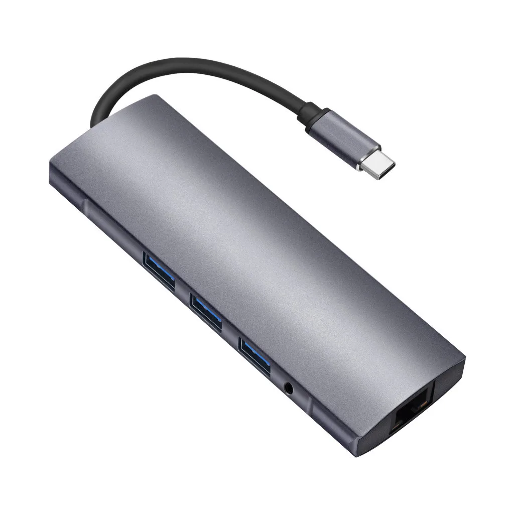 9 в 1 тип-c к HDMI RJ45 3USB3. 0 TF SD аудио PD Многофункциональный узловой центр для адаптера для Macbook huawei mate 10 \ 20 P20 samsung S9#20