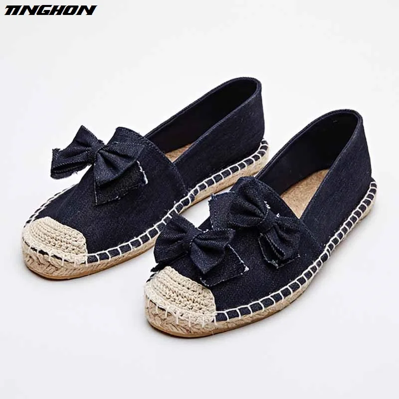 Эспадрильи женские в этническом стиле модная повседневная обувь из денима с