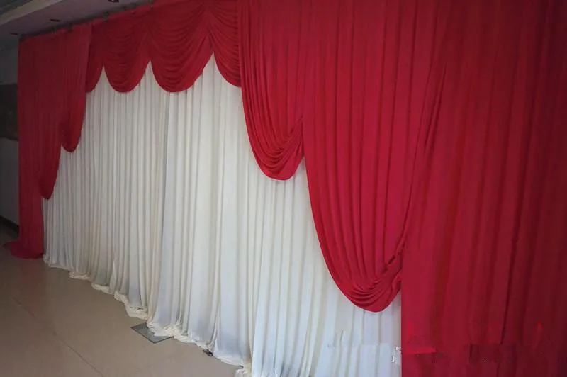 

Cutomized Color New Romantic Wedding Backdrop with Swags Party Celebration Stage Wall Background Curtain CR-278