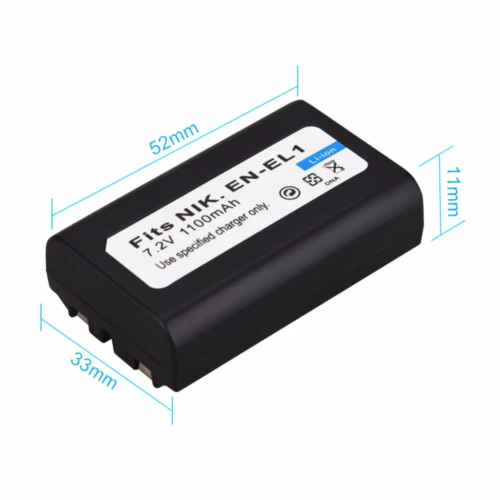 1x1100 мА/ч, EN-EL1 Батарея для Nikon Coolpix 500 775 880 885 990 995 4300 4500 4800 5000 5400 5700 8700 Minolta A200 DG5W акумуляторная батарея