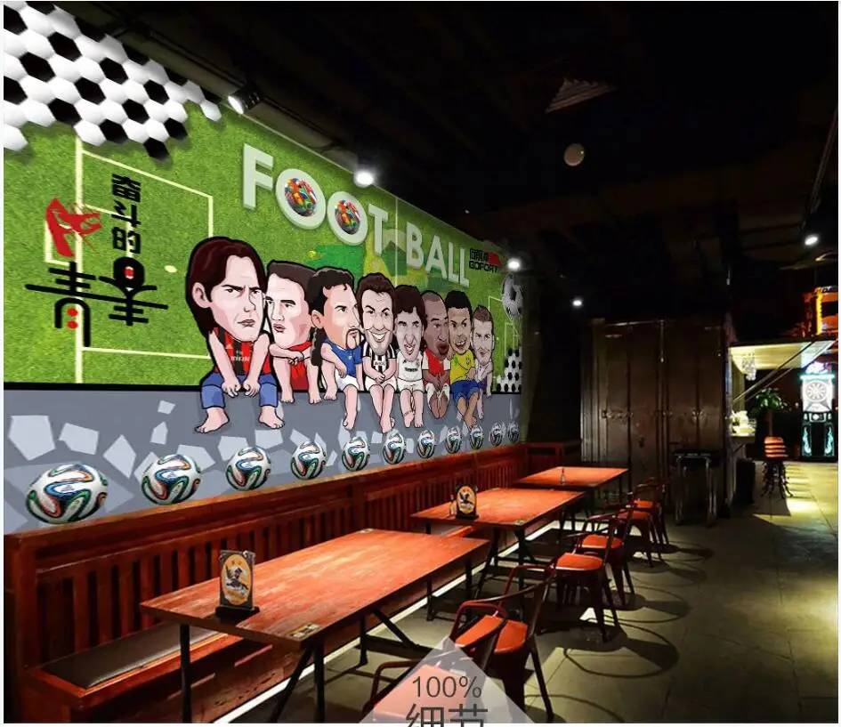 WDBH пользовательские фото 3d обои мультфильм футбол поле фон стена комната