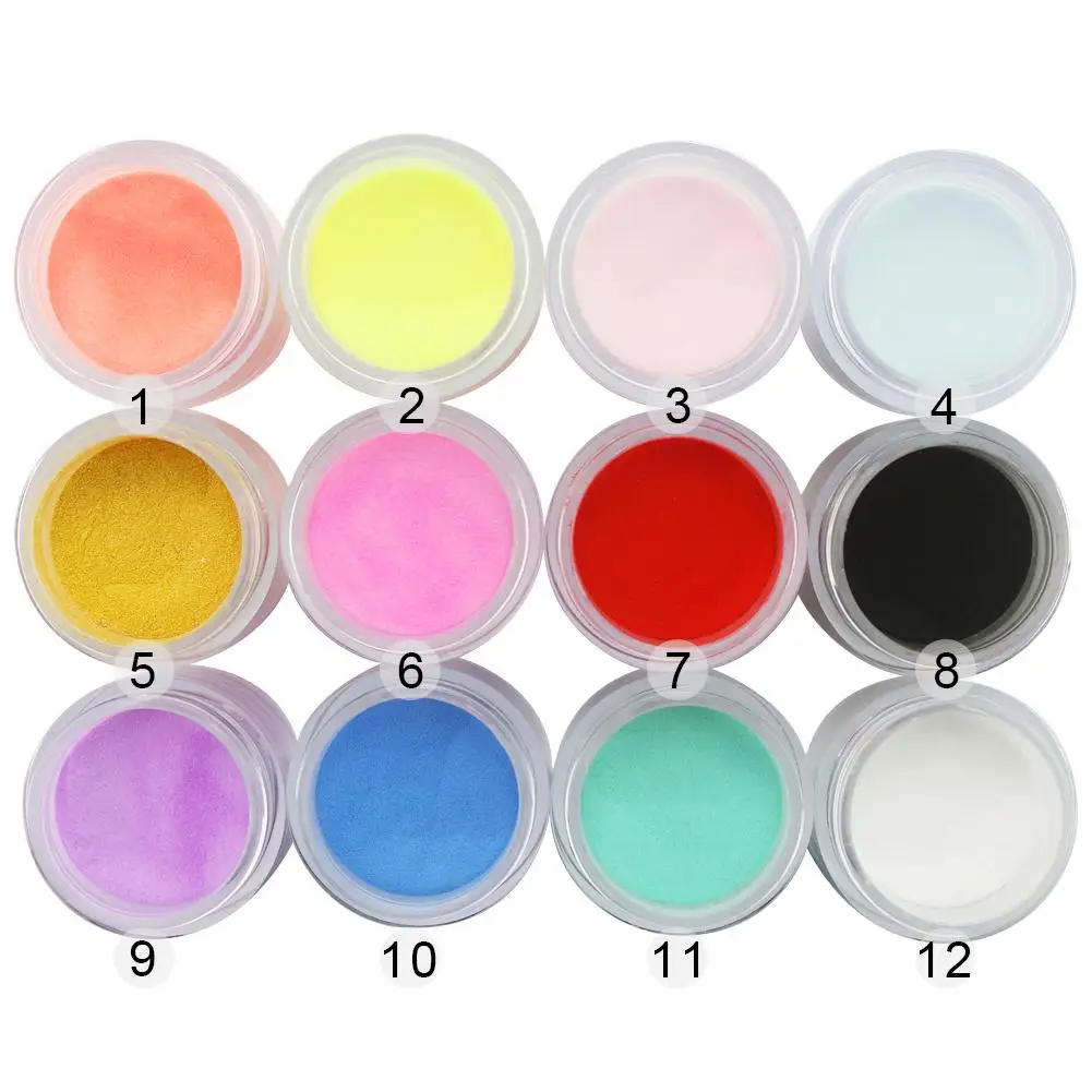 10 мл 12 цветов акриловый порошок для ногтей маникюрный набор дизайна кристалл УФ