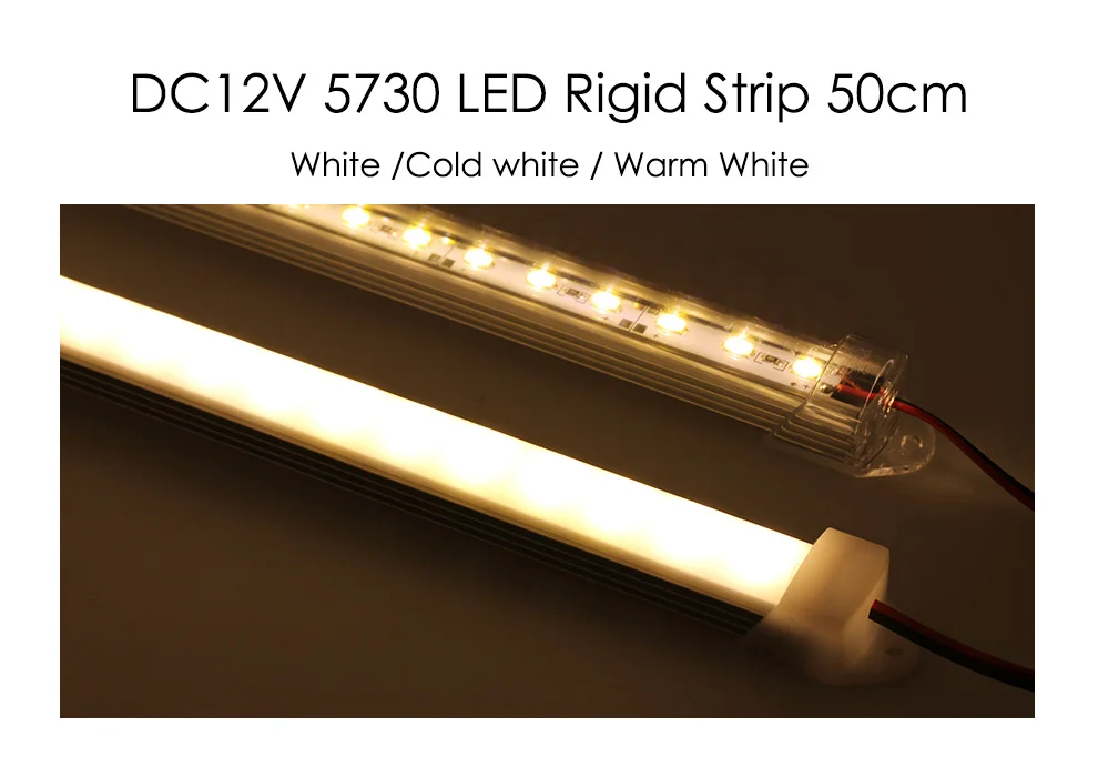 5 шт./лот светодиодный бар огни DC12V 5730 светодиодный Жесткий полосы 50 см светодиодный с U алюминиевый корпус+ PC крышка