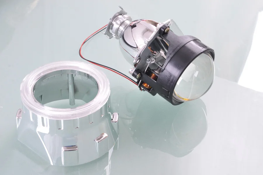 Модифицированная Крышка для фар 2 5 дюйма мини объектива проектора H1 серебряная