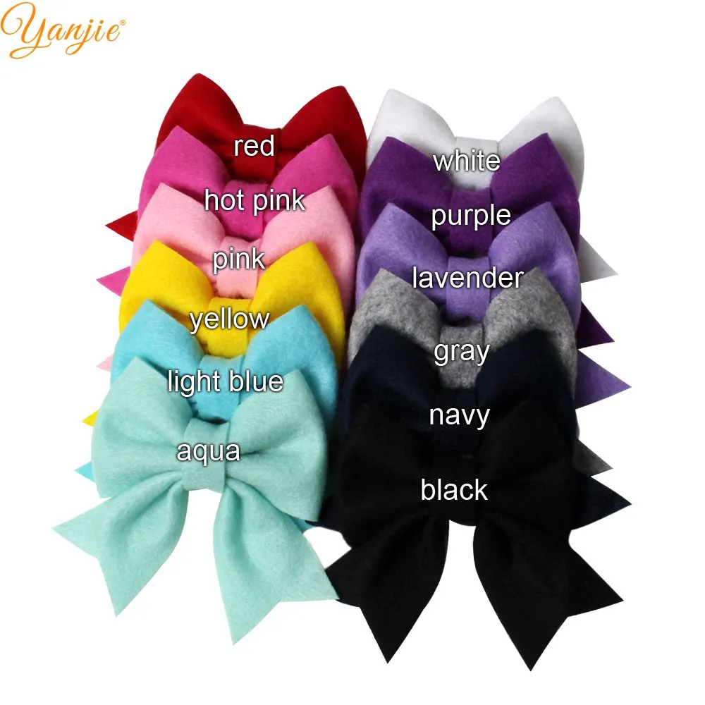 Choose Colors 12 шт./лот Горячая " Мягкий войлок из нетканого материала заколки для волос заколка-пряжка для" конского хвоста "Заколки для волос для Для женщин DIY нарисованной длинноволосой девочкой аксессуары Mujer - Цвет: Choose Colors