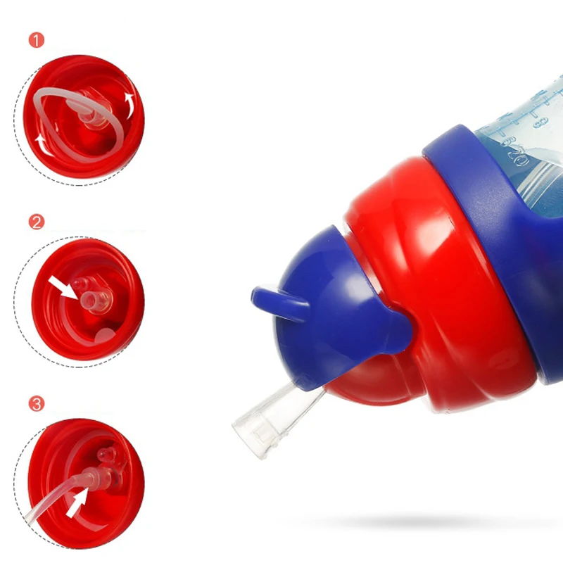 MMBABY 2019 Детская Бутылочка из ПП Милая бутылочка для кормления с рисунком молока