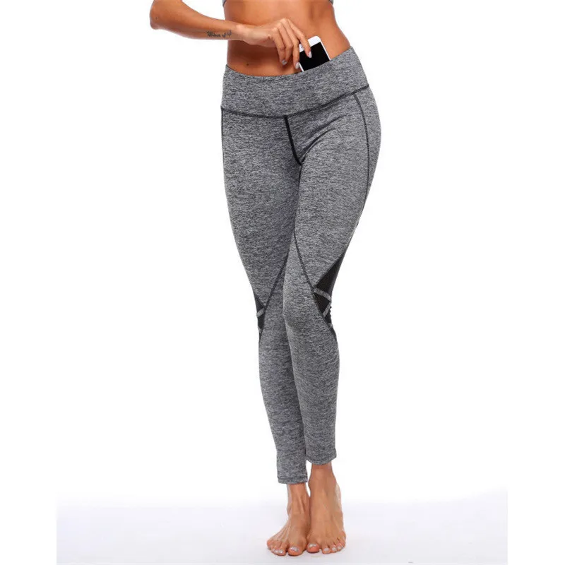 Высокая талия Йога Брюки Сексуальные Спортивные Леггинсы 2019 Легинсы из сетчатой