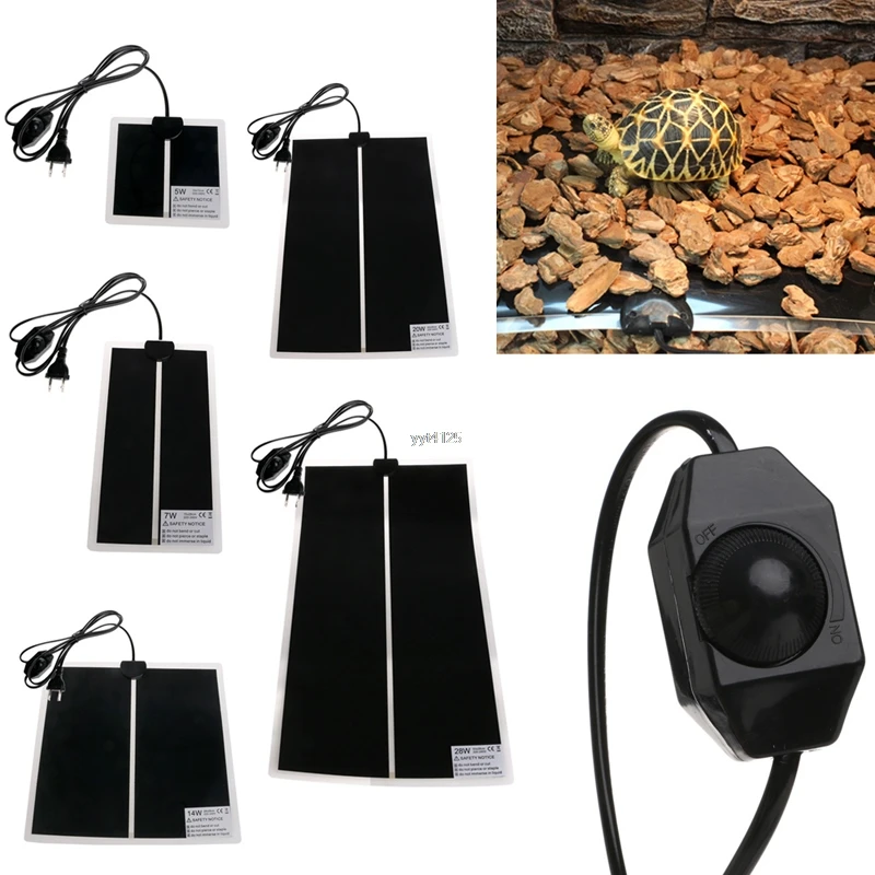 1PC 5/7/14/20/28W US Plug Adjustable Temperature Reptile Heating Pet Warmer Bed Mat