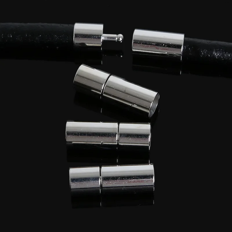 Металлические застежки с родиевым покрытием 10 шт./лот подходят для 2/3/4/5/6 мм