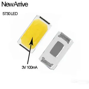 100 шт., 5730 Вт-0,3 мА, 50-65 лм, 4000-4500 к светильник белый свет SMD 5730, больший чип, светодиод 5730, диоды (3,2  3,4 в)