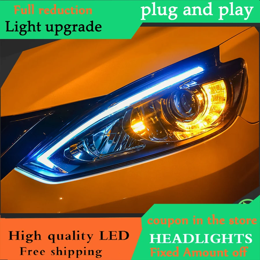 Автомобиль Стайлинг для Nissan Sylphy фары- Sylphy фара светодиодный фар DRL Объектив фары H7 D2H HID xenon bi xenon