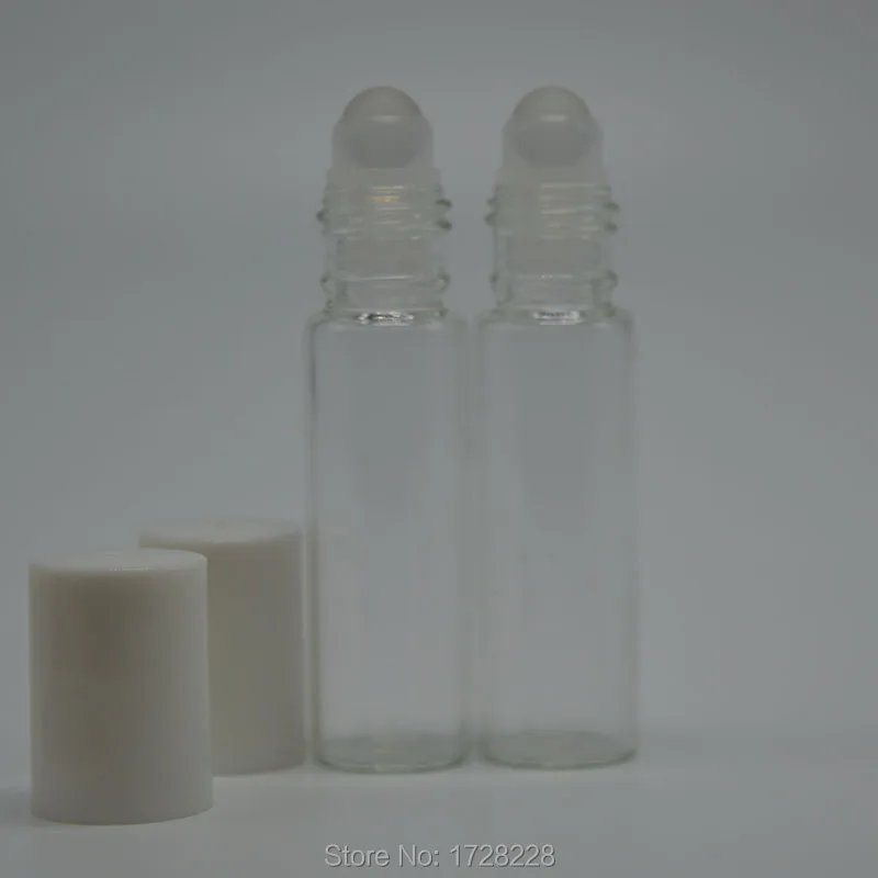 500 шт Новый 5 мл/10 мл прозрачное стекло рулон на бутылке с белой крышкой &amp Ролик