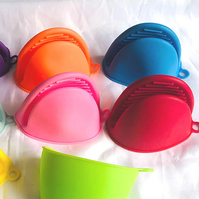 

1Pc Kitchen Silicone Heat Resistant Oven Mitts Cooking Baking Gloves Insulation Non Stick Anti-slip Pot Bowel Holder Clip