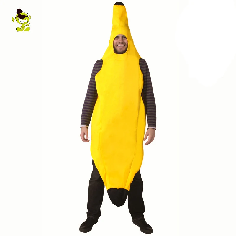 Смешной банановый костюм унисекс для взрослых новинка украшения Хэллоуина
