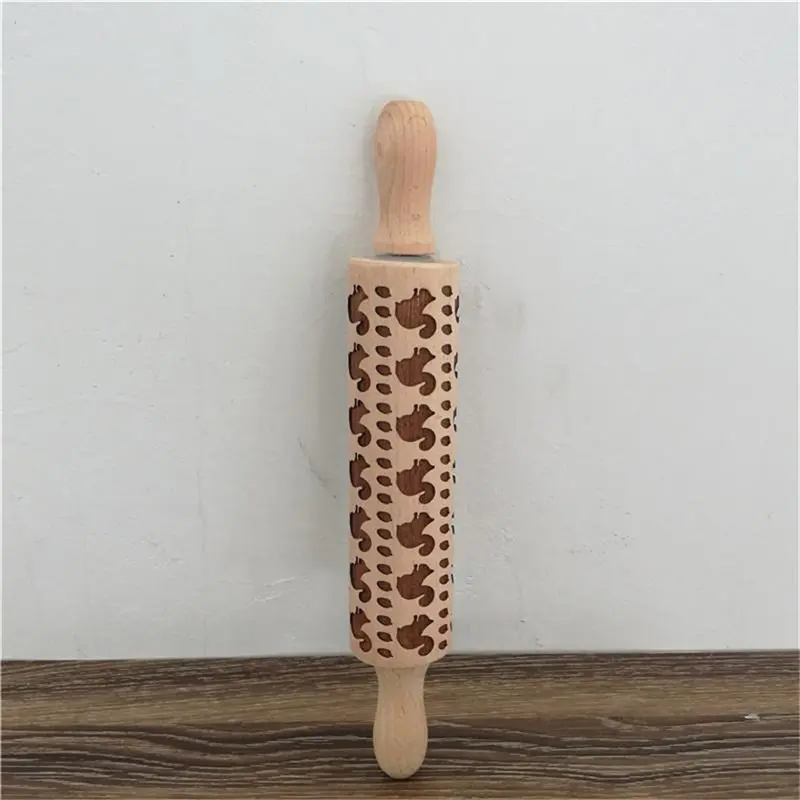 Новый ролик Роллинг Pin печать деревянный собака динозавр мастика тиснение с Roling