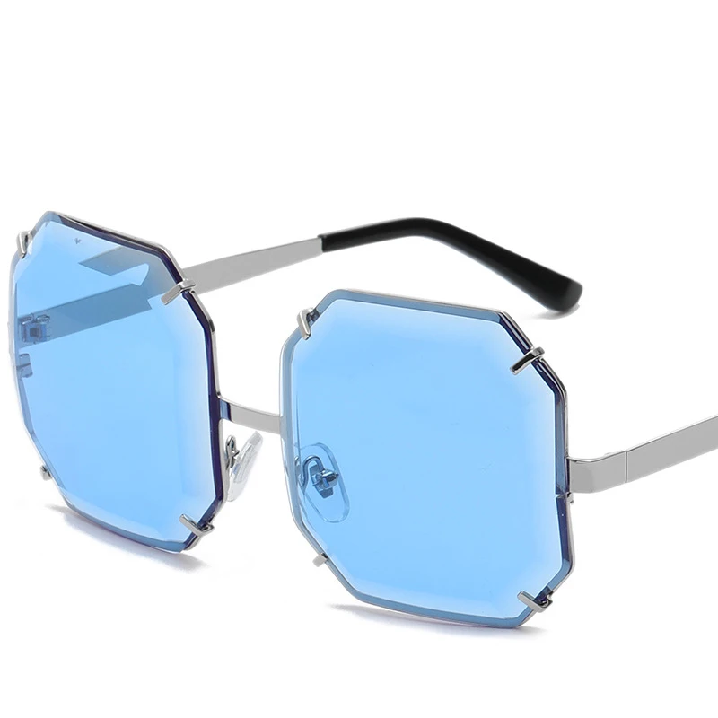 New Trend Polygon Rimless Sunglasses Women Fashion Oversized Square Mirror Eyewear Sun Glasses Female Lunette De Soleil Femme | Аксессуары