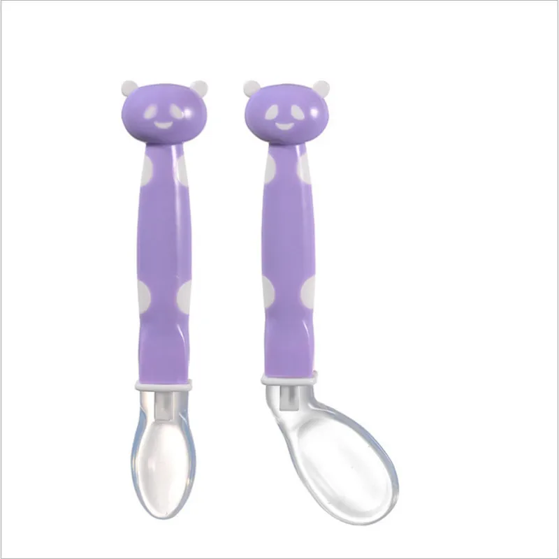 2 шт./компл. детская мультяшная ложка Набор силиконовая мягкая голова для супа