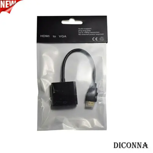 Для ТВ монитора HDMIto VGA папа к женскому кабелю адаптер конвертер цифровой для ПК