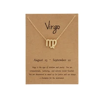 vintage 12 constellation virgo pendant necklaces virgo chocker necklace birthday gifts message card for women girl jewelry