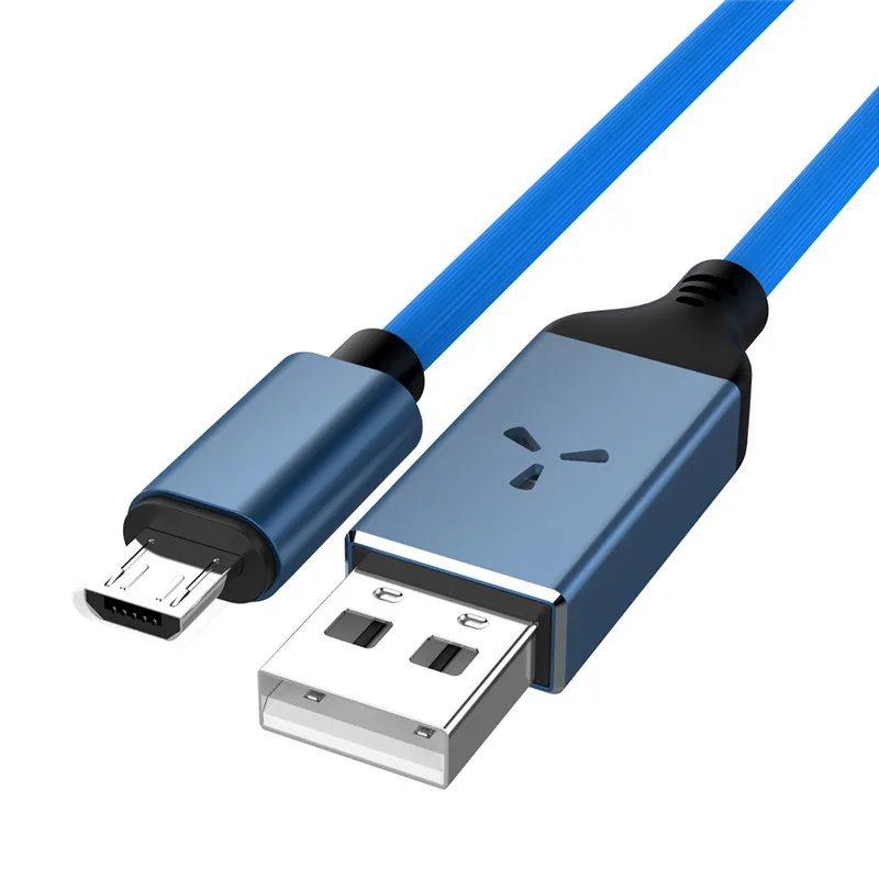 2.4A светящийся usb-кабель быстрой зарядки для huawei samsung Galaxy S10 Note 10 Micro USB type C кабель зарядного устройства для мобильных телефонов - Цвет: Синий