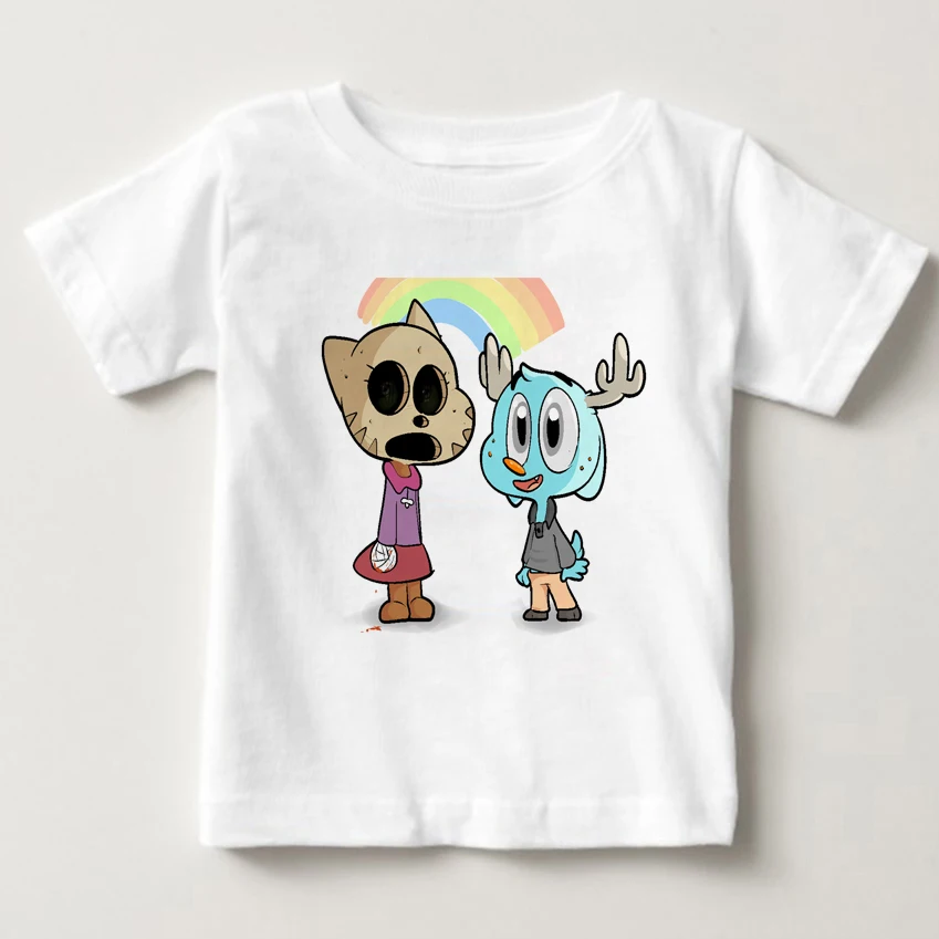 Удивительный мир Gumball Дарвин хороший плохой уродливый футболка Новинка крутые топы мальчик футболка с коротким рукавом Детская рубашка MJ
