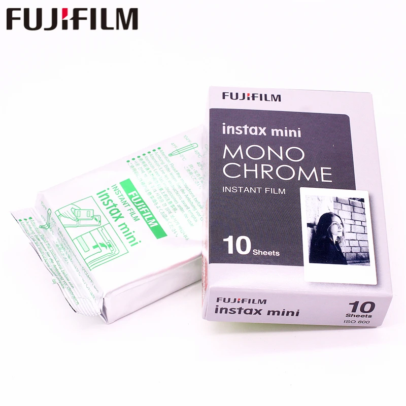 Fujifilm 10 листов Instax Mini моно хромированная + белая пленка Мгновенной Печати