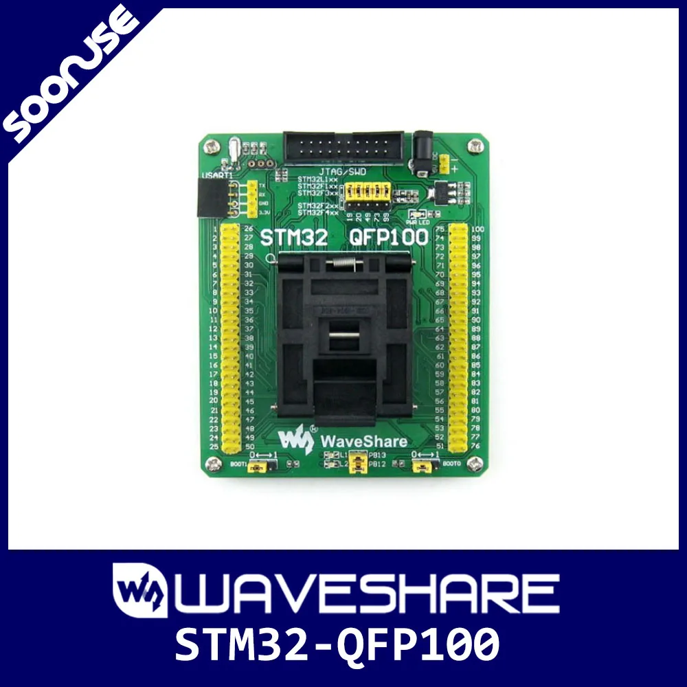 STM32-QFP100, QFP100 TQFP100 FQFP100 PQFP100 STM32 Yamaichi IC Test Socket Programming Adapter 0.5mm Pitch