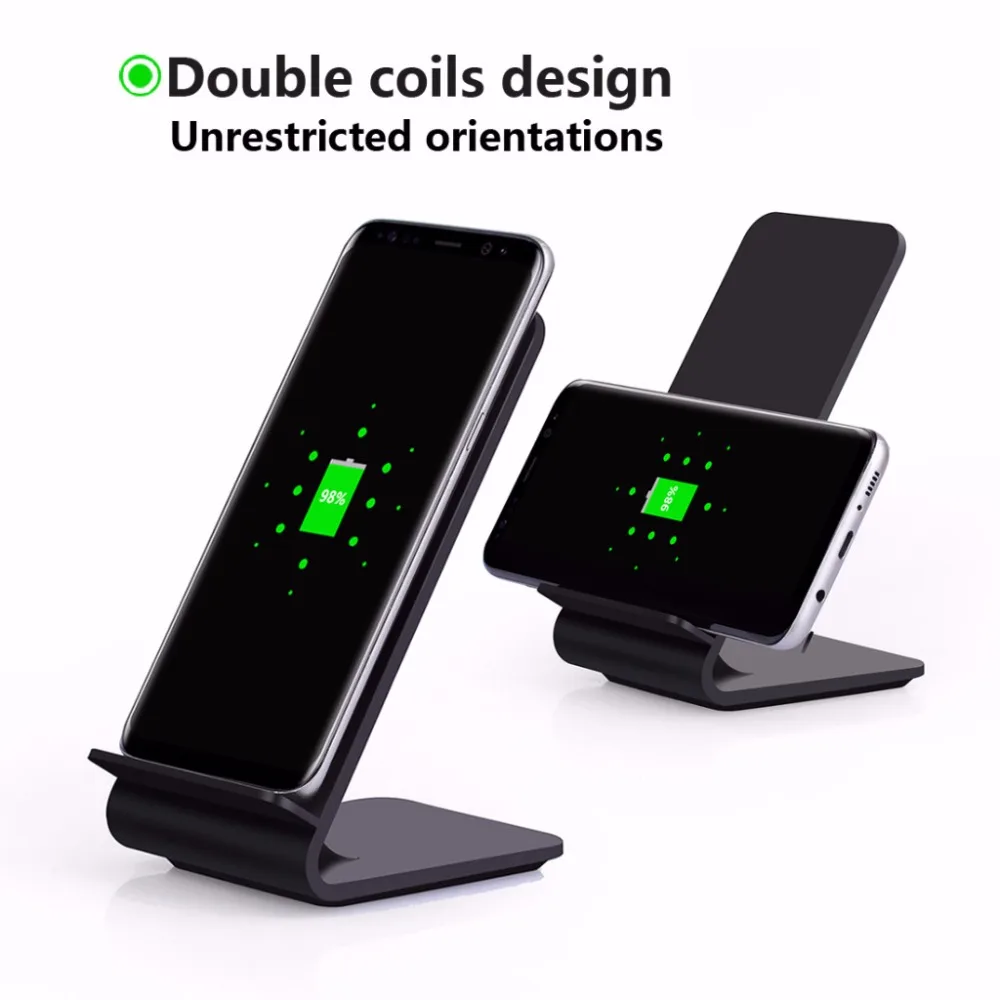 Беспроводное зарядное устройство Qi для iPhone X 8 ROCK док-станция быстрой зарядки Samsung