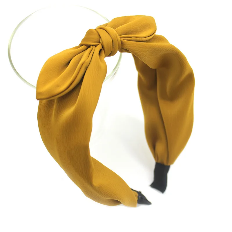 Новинка 2018 широкая повязка для волос с узлом и маленькими ушками женские обручи