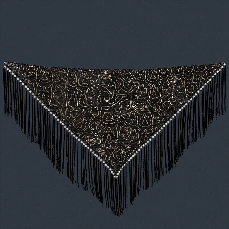 Женский набедренный платок для танца живота цепочка с кисточками и блестками