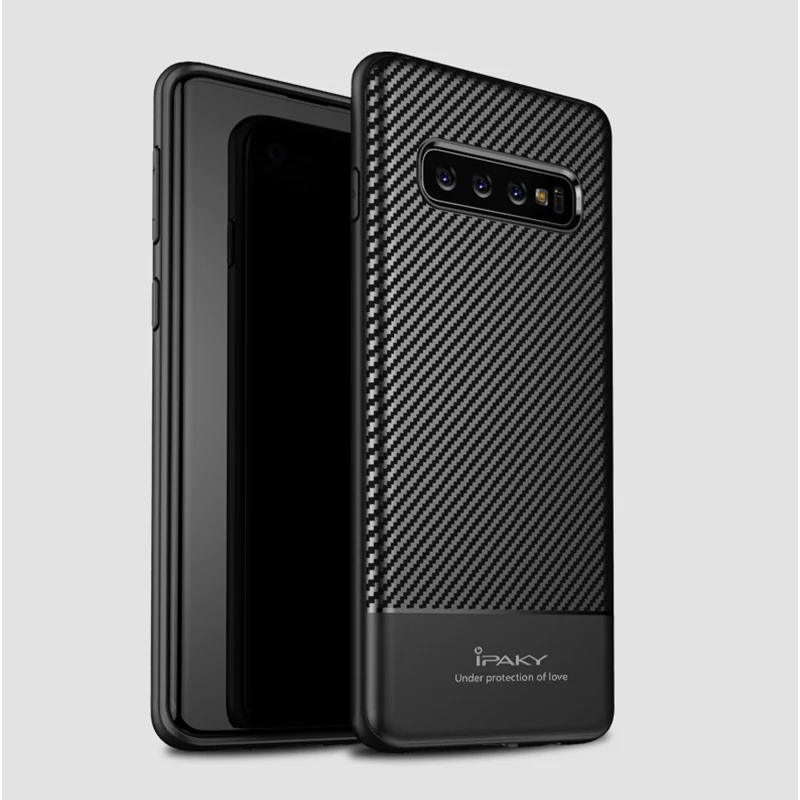 Черный S10 Чехол iPaky Силиконовый ТПУ чехол для samsung Galaxy S10 Plus E чехол силиконовый чехол для samsung S10 E Lite S 10 Plus чехол для телефона s - Цвет: Черный