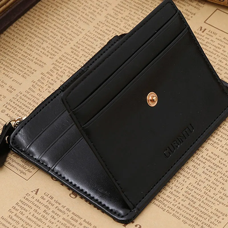 Простой модный мужской короткий однотонный Кошелек из искусственной кожи на